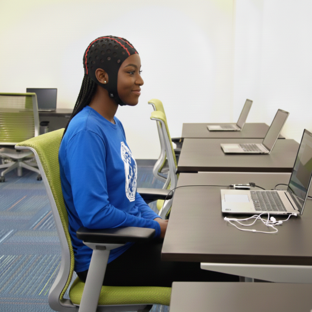 A girl does an i-Brain training session at Sawmill Sports Hub.