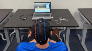 i-BrainTech™ brain training session at Synapse SRT inside Sawmill Sports Hub with athlete using EEG brainwave technology